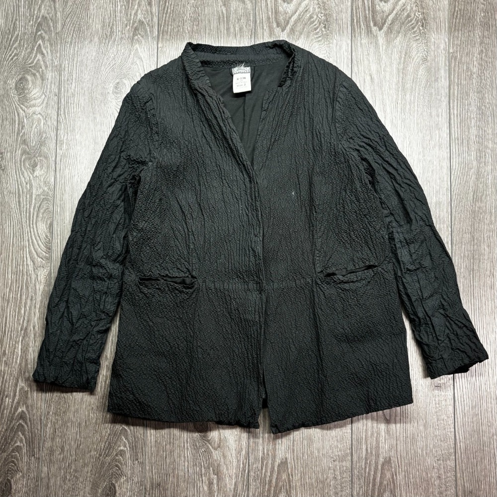 Kristensen Du Nord Button Down Shirt Black Size 2 Medium Light Jacket